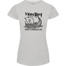 Viking Blood Runs Through Me Ship Sailing Womens Petite Cut T-Shirt Sports Grey