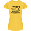 Viking Blood Runs Through Me Ship Sailing Womens Petite Cut T-Shirt Yellow