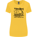 Viking Blood Runs Through Me Ship Sailing Womens Wider Cut T-Shirt Yellow