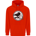 Viking Crow Celtic Norse Valhalla Odin Thor Childrens Kids Hoodie Bright Red