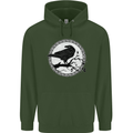 Viking Crow Celtic Norse Valhalla Odin Thor Childrens Kids Hoodie Forest Green