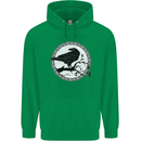 Viking Crow Celtic Norse Valhalla Odin Thor Childrens Kids Hoodie Irish Green