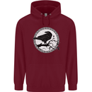 Viking Crow Celtic Norse Valhalla Odin Thor Childrens Kids Hoodie Maroon