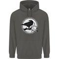 Viking Crow Celtic Norse Valhalla Odin Thor Childrens Kids Hoodie Storm Grey