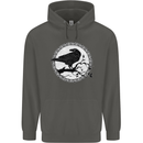 Viking Crow Celtic Norse Valhalla Odin Thor Childrens Kids Hoodie Storm Grey