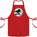Viking Crow Celtic Norse Valhalla Odin Thor Cotton Apron 100% Organic Red