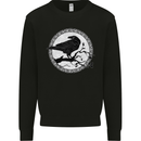 Viking Crow Celtic Norse Valhalla Odin Thor Kids Sweatshirt Jumper Black