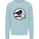 Viking Crow Celtic Norse Valhalla Odin Thor Kids Sweatshirt Jumper Light Blue