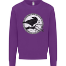 Viking Crow Celtic Norse Valhalla Odin Thor Kids Sweatshirt Jumper Purple