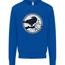 Viking Crow Celtic Norse Valhalla Odin Thor Kids Sweatshirt Jumper Royal Blue