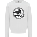 Viking Crow Celtic Norse Valhalla Odin Thor Kids Sweatshirt Jumper White