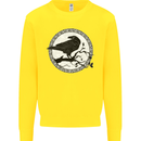 Viking Crow Celtic Norse Valhalla Odin Thor Kids Sweatshirt Jumper Yellow