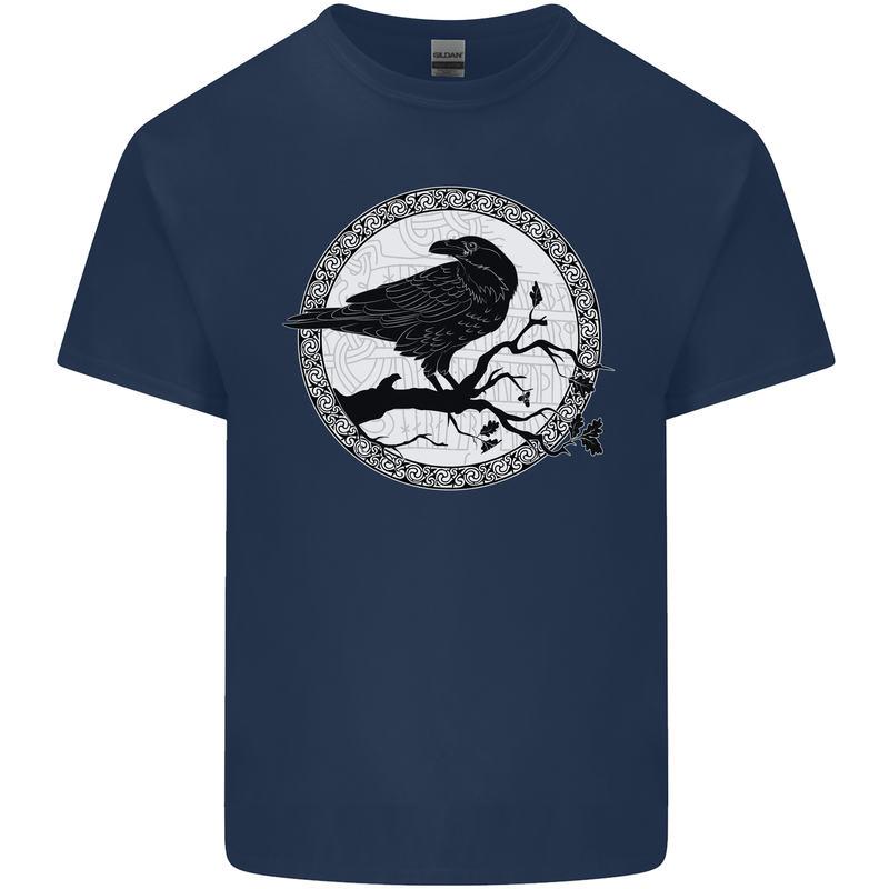 Viking Crow Celtic Norse Valhalla Odin Thor Kids T-Shirt Childrens Navy Blue