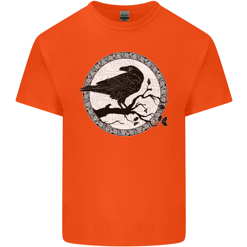 Viking Crow Celtic Norse Valhalla Odin Thor Kids T-Shirt Childrens Orange