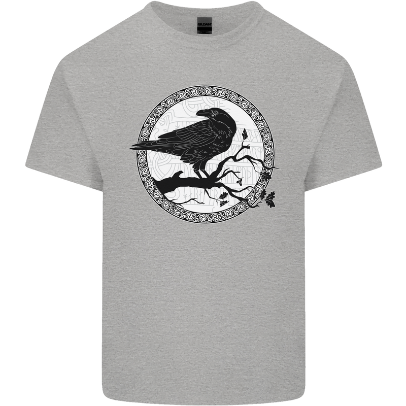 Viking Crow Celtic Norse Valhalla Odin Thor Kids T-Shirt Childrens Sports Grey