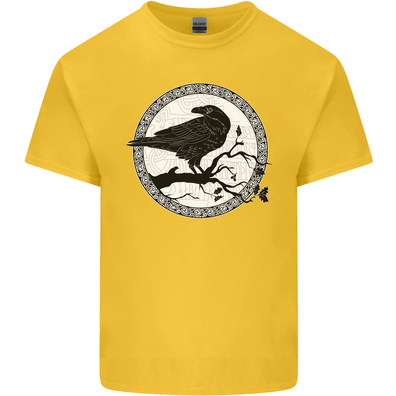 Viking Crow Celtic Norse Valhalla Odin Thor Kids T-Shirt Childrens Yellow