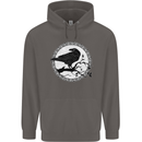 Viking Crow Celtic Norse Valhalla Odin Thor Mens 80% Cotton Hoodie Charcoal