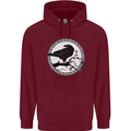 Viking Crow Celtic Norse Valhalla Odin Thor Mens 80% Cotton Hoodie Maroon