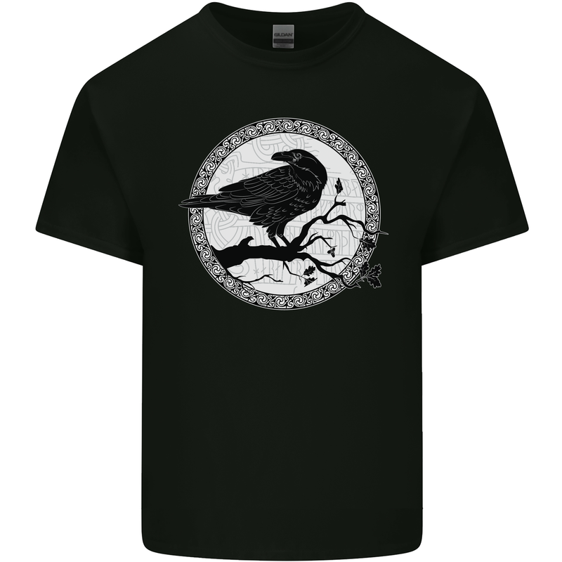 Viking Crow Celtic Norse Valhalla Odin Thor Mens Cotton T-Shirt Tee Top Black