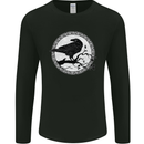 Viking Crow Celtic Norse Valhalla Odin Thor Mens Long Sleeve T-Shirt Black