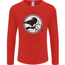 Viking Crow Celtic Norse Valhalla Odin Thor Mens Long Sleeve T-Shirt Red