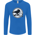 Viking Crow Celtic Norse Valhalla Odin Thor Mens Long Sleeve T-Shirt Royal Blue