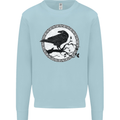 Viking Crow Celtic Norse Valhalla Odin Thor Mens Sweatshirt Jumper Light Blue