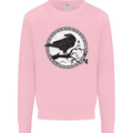 Viking Crow Celtic Norse Valhalla Odin Thor Mens Sweatshirt Jumper Light Pink