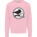 Viking Crow Celtic Norse Valhalla Odin Thor Mens Sweatshirt Jumper Light Pink