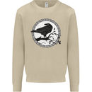 Viking Crow Celtic Norse Valhalla Odin Thor Mens Sweatshirt Jumper Sand