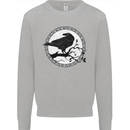 Viking Crow Celtic Norse Valhalla Odin Thor Mens Sweatshirt Jumper Sports Grey