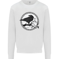 Viking Crow Celtic Norse Valhalla Odin Thor Mens Sweatshirt Jumper White