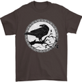 Viking Crow Celtic Norse Valhalla Odin Thor Mens T-Shirt Cotton Gildan Dark Chocolate