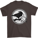 Viking Crow Celtic Norse Valhalla Odin Thor Mens T-Shirt Cotton Gildan Dark Chocolate