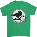 Viking Crow Celtic Norse Valhalla Odin Thor Mens T-Shirt Cotton Gildan Irish Green