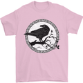 Viking Crow Celtic Norse Valhalla Odin Thor Mens T-Shirt Cotton Gildan Light Pink