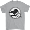 Viking Crow Celtic Norse Valhalla Odin Thor Mens T-Shirt Cotton Gildan Sports Grey
