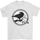 Viking Crow Celtic Norse Valhalla Odin Thor Mens T-Shirt Cotton Gildan White