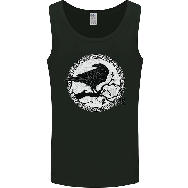 Viking Crow Celtic Norse Valhalla Odin Thor Mens Vest Tank Top Black