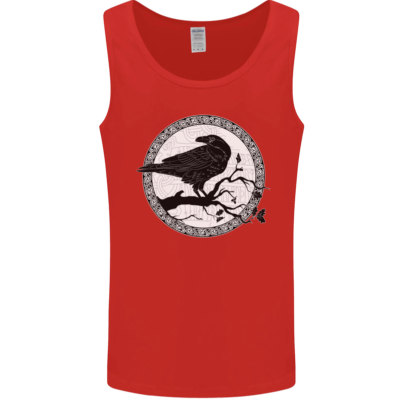Viking Crow Celtic Norse Valhalla Odin Thor Mens Vest Tank Top Red