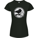 Viking Crow Celtic Norse Valhalla Odin Thor Womens Petite Cut T-Shirt Black