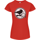 Viking Crow Celtic Norse Valhalla Odin Thor Womens Petite Cut T-Shirt Red
