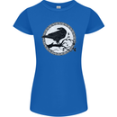 Viking Crow Celtic Norse Valhalla Odin Thor Womens Petite Cut T-Shirt Royal Blue