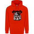 Viking Dad Funny Fathers Day Ragnar Odin Mens 80% Cotton Hoodie Bright Red