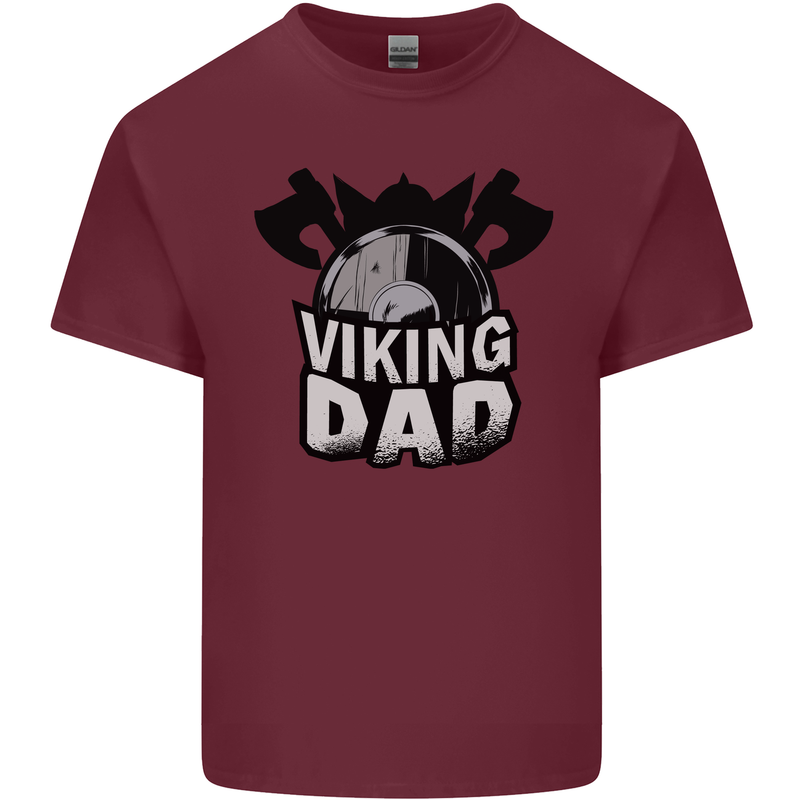 Viking Dad Funny Fathers Day Ragnar Odin Mens Cotton T-Shirt Tee Top Maroon