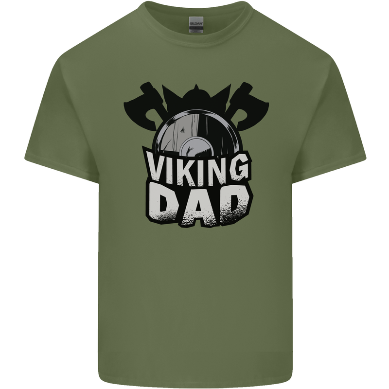 Viking Dad Funny Fathers Day Ragnar Odin Mens Cotton T-Shirt Tee Top Military Green