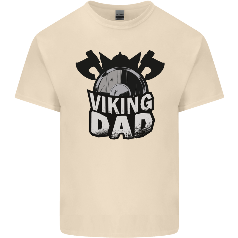 Viking Dad Funny Fathers Day Ragnar Odin Mens Cotton T-Shirt Tee Top Natural