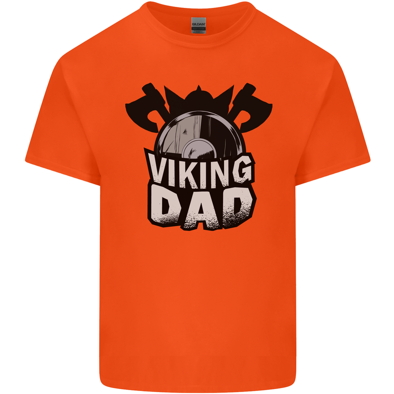 Viking Dad Funny Fathers Day Ragnar Odin Mens Cotton T-Shirt Tee Top Orange