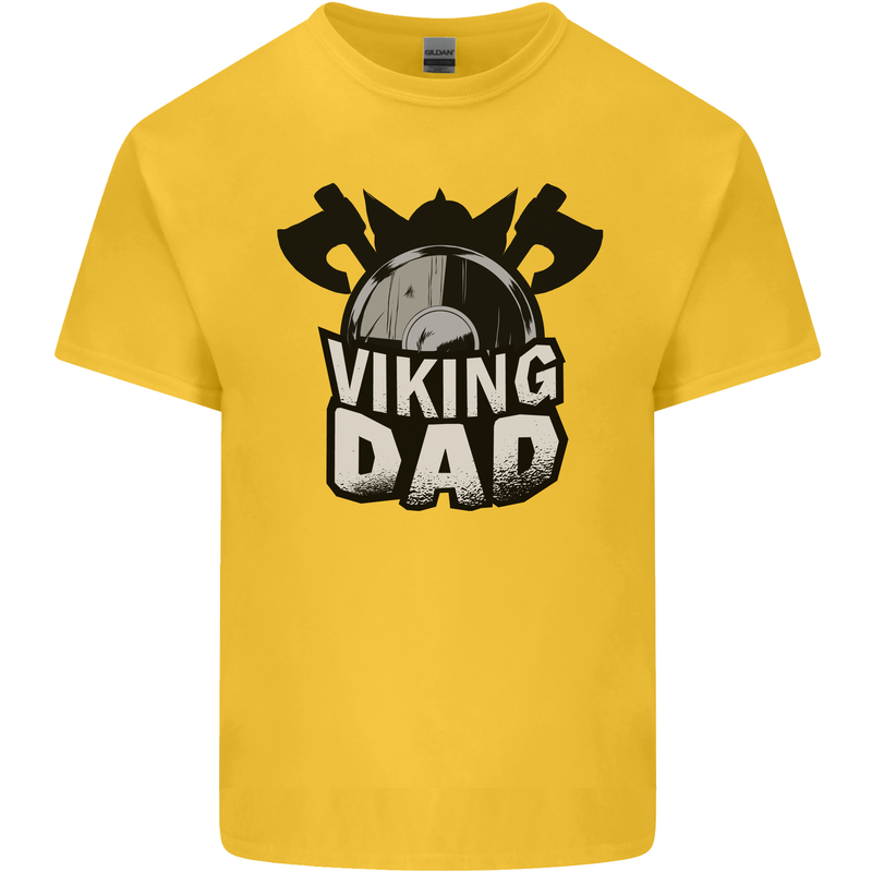 Viking Dad Funny Fathers Day Ragnar Odin Mens Cotton T-Shirt Tee Top Yellow