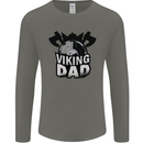 Viking Dad Funny Fathers Day Ragnar Odin Mens Long Sleeve T-Shirt Charcoal